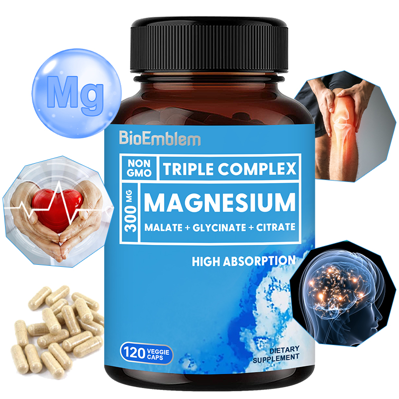 Magnesium Glycinate Capsule - Complexo triplo de magnésio - 300