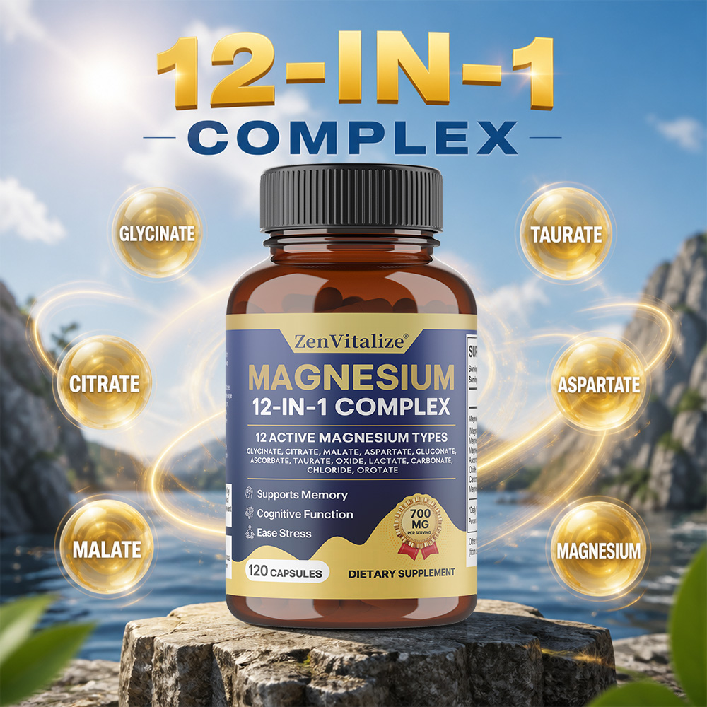 Magnesium Glycinate Capsule - Complexo de Magnésio 12 em 1,
