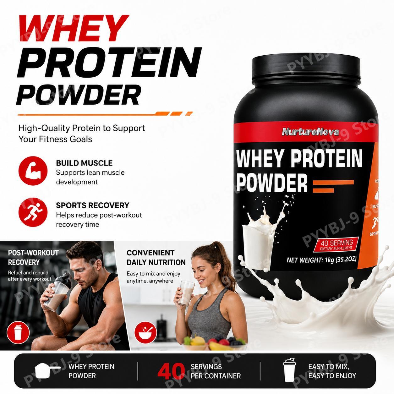 Nutrition For Fitness And Sports - NurtureNova Whey Protein Powder Sabor Leite