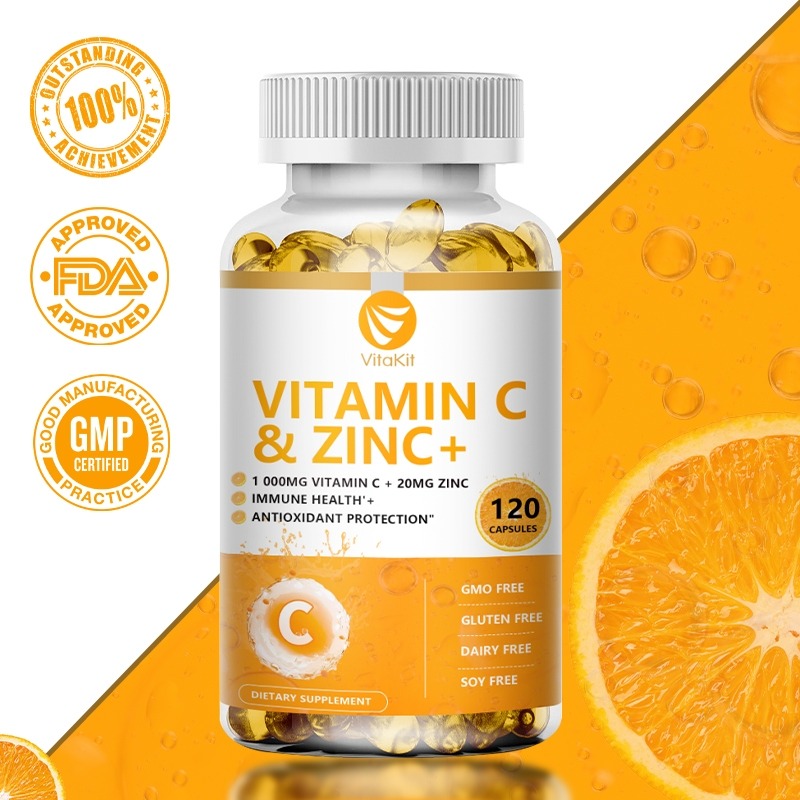 Zinc Supplement 50Mg - Vitakit Vitamina C 1000mg com Zinco