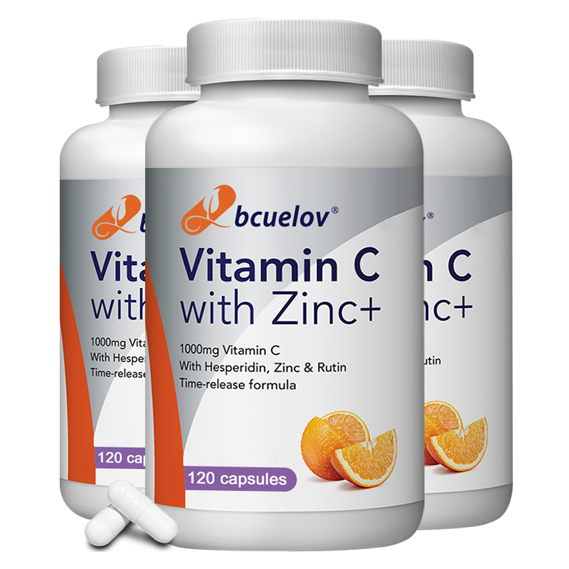 Zinc Supplement 50Mg - Cápsulas orgânicas de vitamina C +