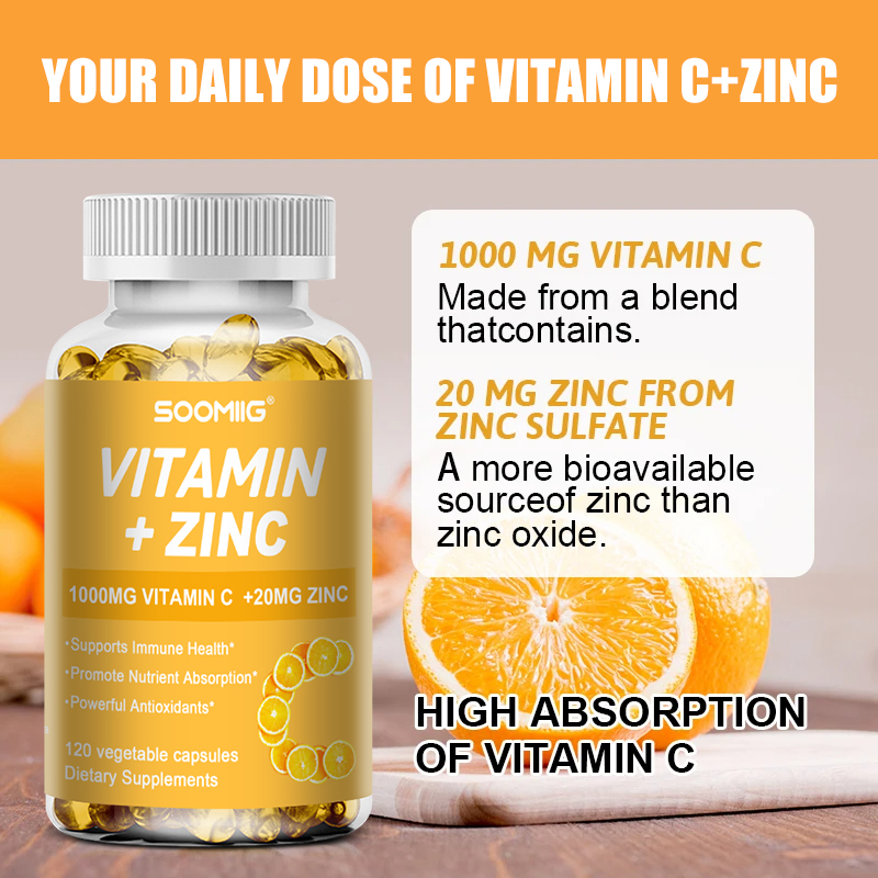 Cápsulas de Vitamina C 1000mg  - Zinc Supplement 50Mg avaliação e preço